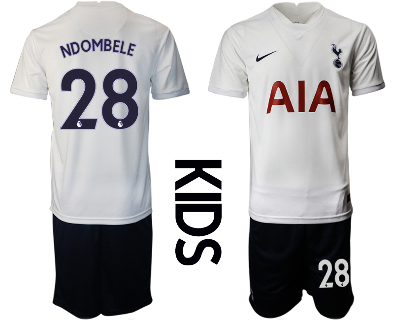 Youth 2021-2022 Club Tottenham home white #28 Nike Soccer Jersey->youth soccer jersey->Youth Jersey